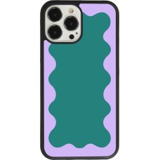 iPhone 13 Pro Max Case Hülle - Silikon schwarz Wavy Rectangle Green Purple