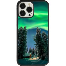 Coque iPhone 13 Pro Max - Silicone rigide noir Winter 22 Northern Lights
