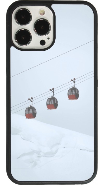 iPhone 13 Pro Max Case Hülle - Silikon schwarz Winter 22 ski lift