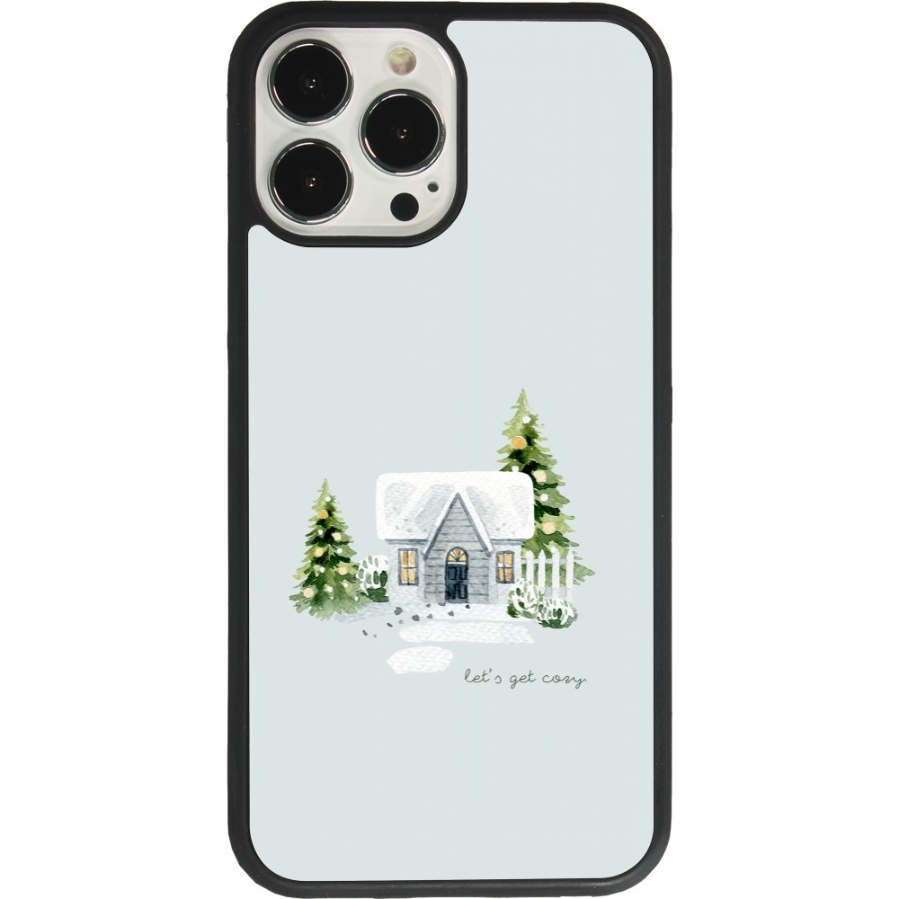 Coque iPhone 13 Pro Max - Silicone rigide noir Winter 25 Cosy House