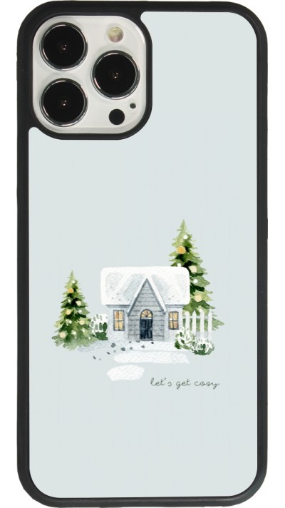 Coque iPhone 13 Pro Max - Silicone rigide noir Winter 25 Cosy House