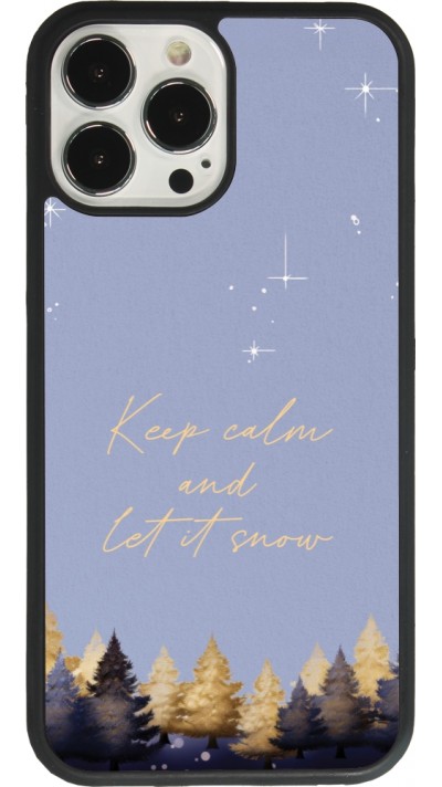 iPhone 13 Pro Max Case Hülle - Silikon schwarz Winter 25 Winter illustration of trees