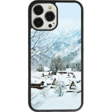 iPhone 13 Pro Max Case Hülle - Silikon schwarz Winter 25 Winter snowy landscape