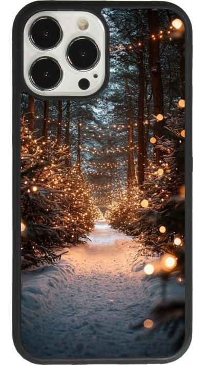 iPhone 13 Pro Max Case Hülle - Silikon schwarz Winter 25 Winter snowy road