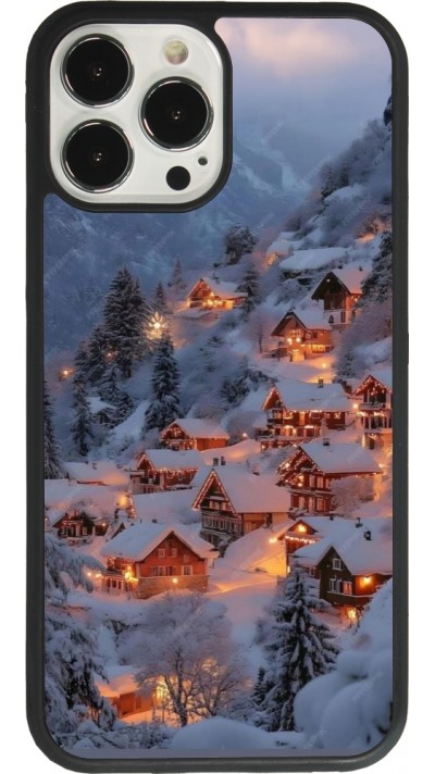 iPhone 13 Pro Max Case Hülle - Silikon schwarz Winter 25 Winter snowy village