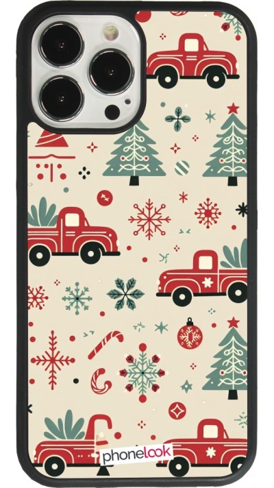 iPhone 13 Pro Max Case Hülle - Silikon schwarz Weihnachten 2024 Lkw Tanne