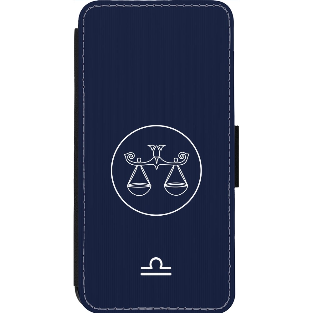 Coque iPhone 13 Pro Max - Wallet noir Astrologie Balance