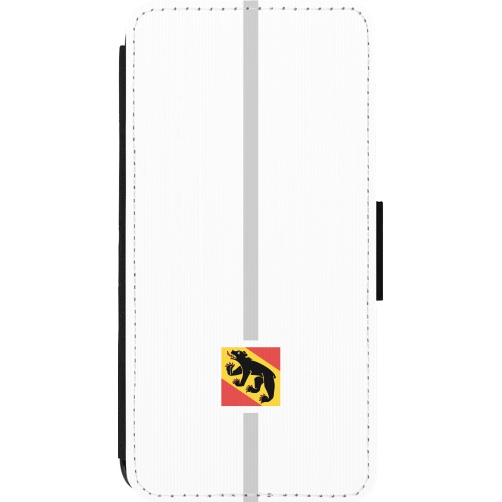 Coque iPhone 13 Pro Max - Wallet noir Canton BE blanc