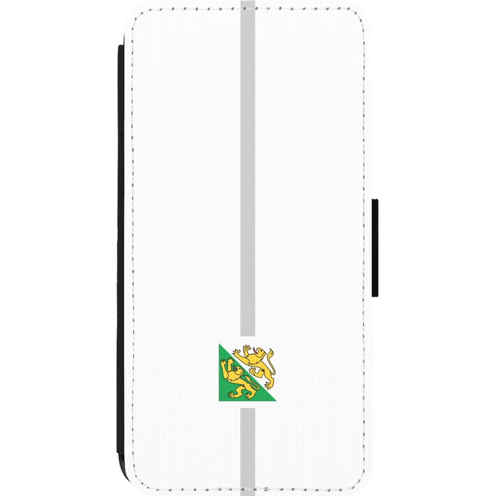 Coque iPhone 13 Pro Max - Wallet noir Canton TG blanc