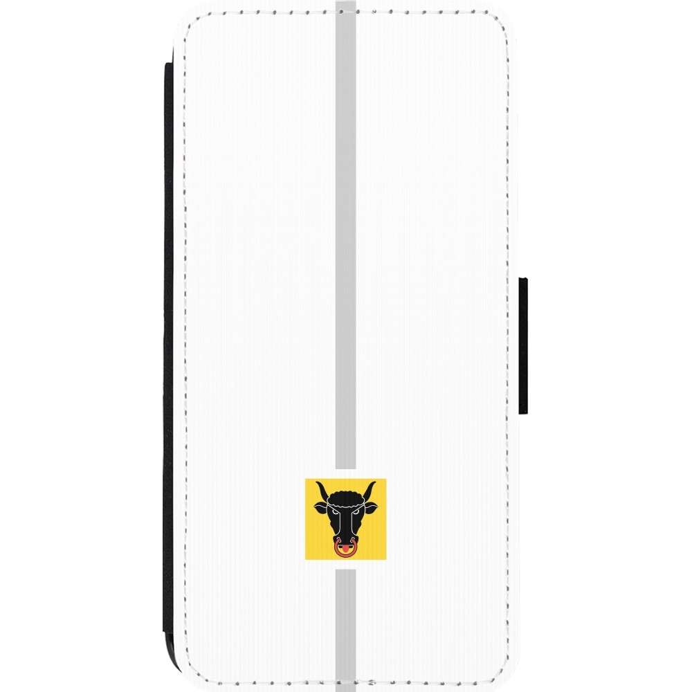 Coque iPhone 13 Pro Max - Wallet noir Canton UR blanc