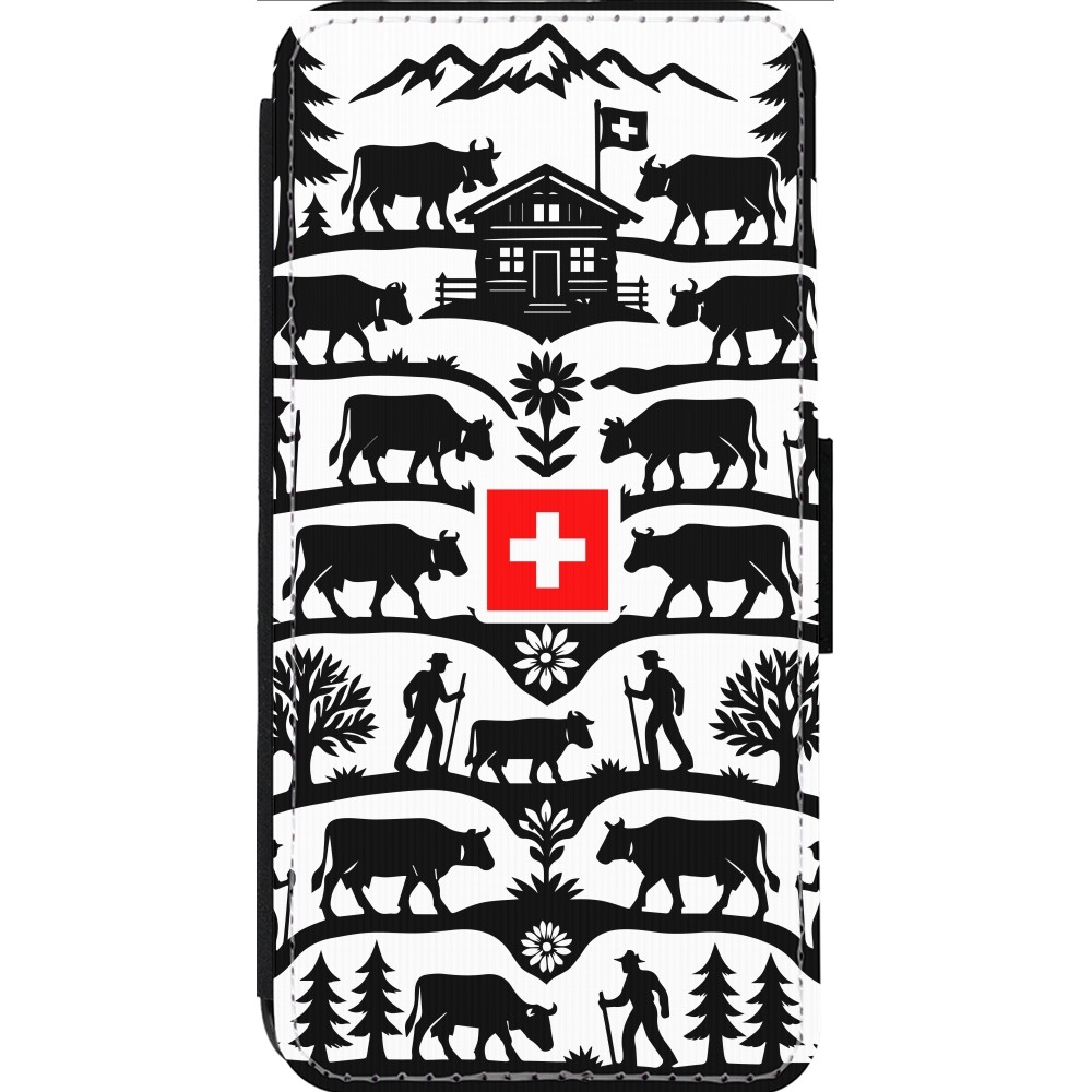 Coque iPhone 13 Pro Max - Wallet noir Poya Suisse 3