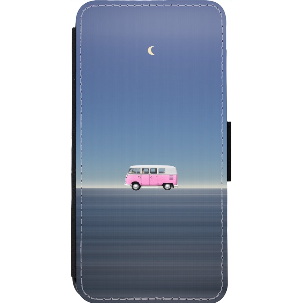 iPhone 13 Pro Max Case Hülle - Wallet schwarz Spring 23 pink bus