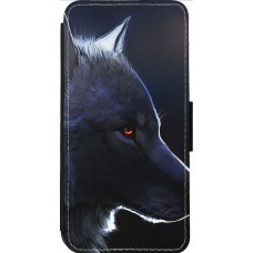 Coque iPhone 13 Pro Max - Wallet noir Wolf Shape
