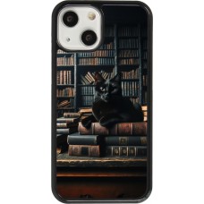iPhone 13 mini Case Hülle - Katze Bücher dunkel