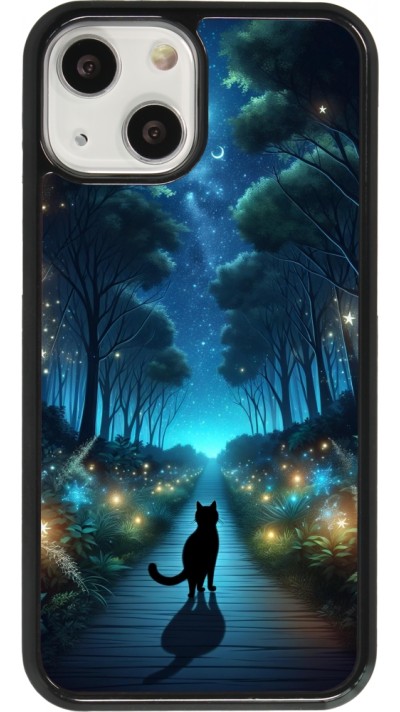 iPhone 13 mini Case Hülle - Schwarze Katze Spaziergang