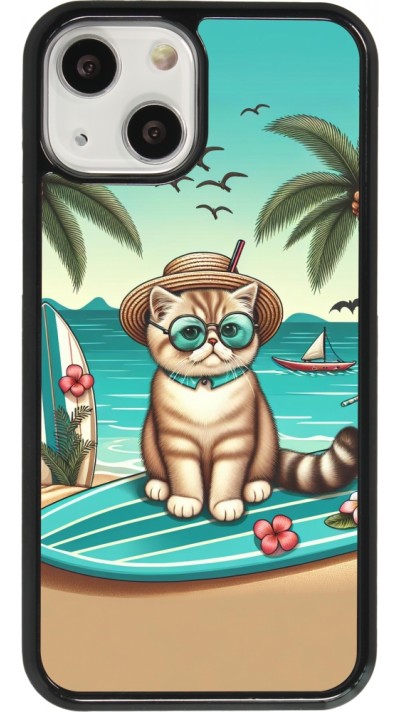Coque iPhone 13 mini - Chat Surf Style