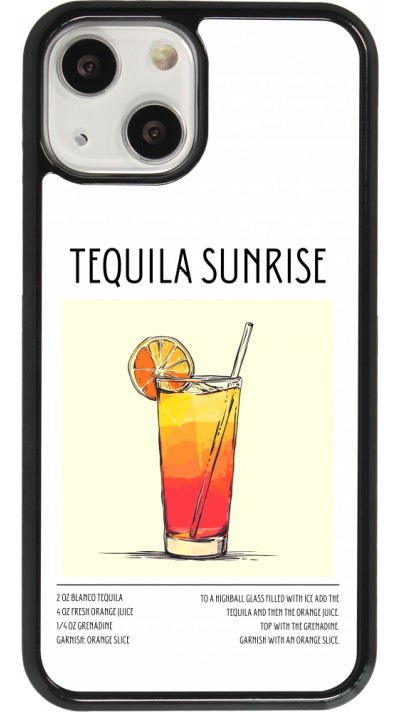 Coque iPhone 13 mini - Cocktail recette Tequila Sunrise