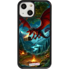 iPhone 13 mini Case Hülle - Drache Fliegend Wald Schatz