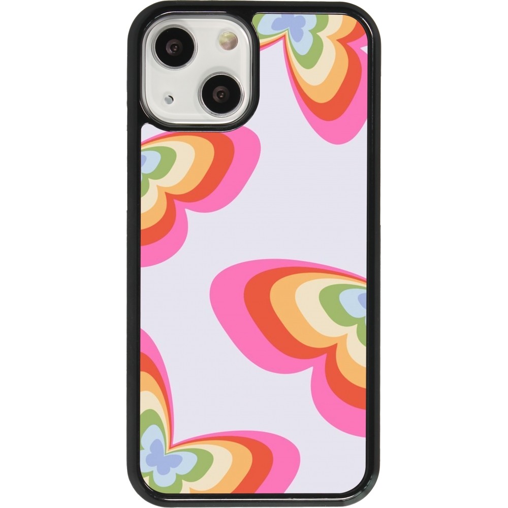 Coque iPhone 13 mini - Easter 2024 rainbow butterflies