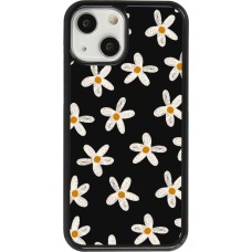 Coque iPhone 13 mini - Easter 2024 white on black flower