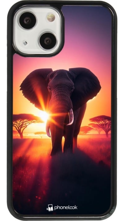 iPhone 13 mini Case Hülle - Elefant Sonnenaufgang Schönheit