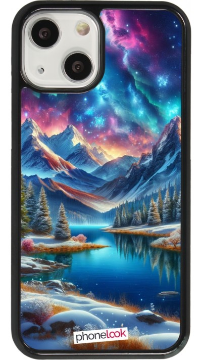 Coque iPhone 13 mini - Fantasy Mountain Lake Sky Stars