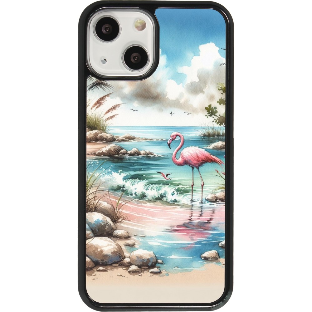 iPhone 13 mini Case Hülle - Flamingo Aquarell