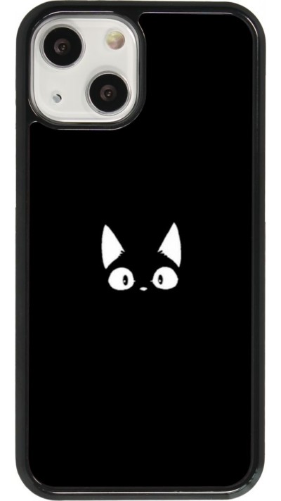 Coque iPhone 13 mini - Funny cat on black