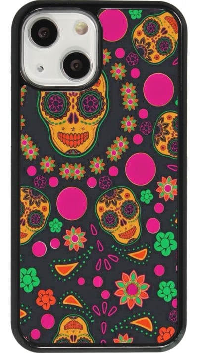 Coque iPhone 13 mini - Halloween 22 colorful mexican skulls