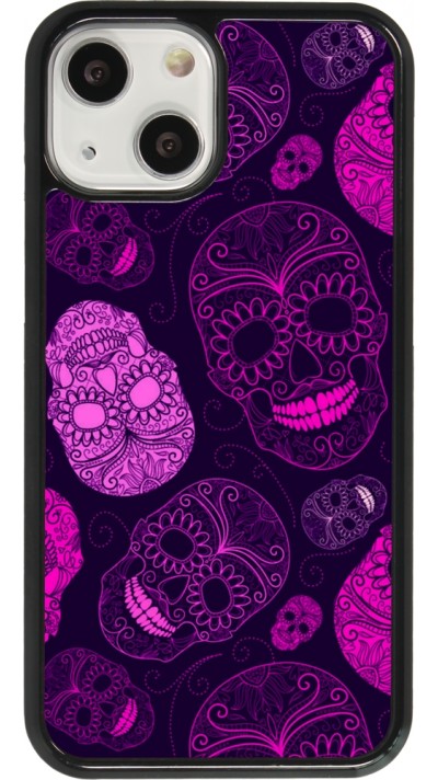 Coque iPhone 13 mini - Halloween 2023 pink skulls