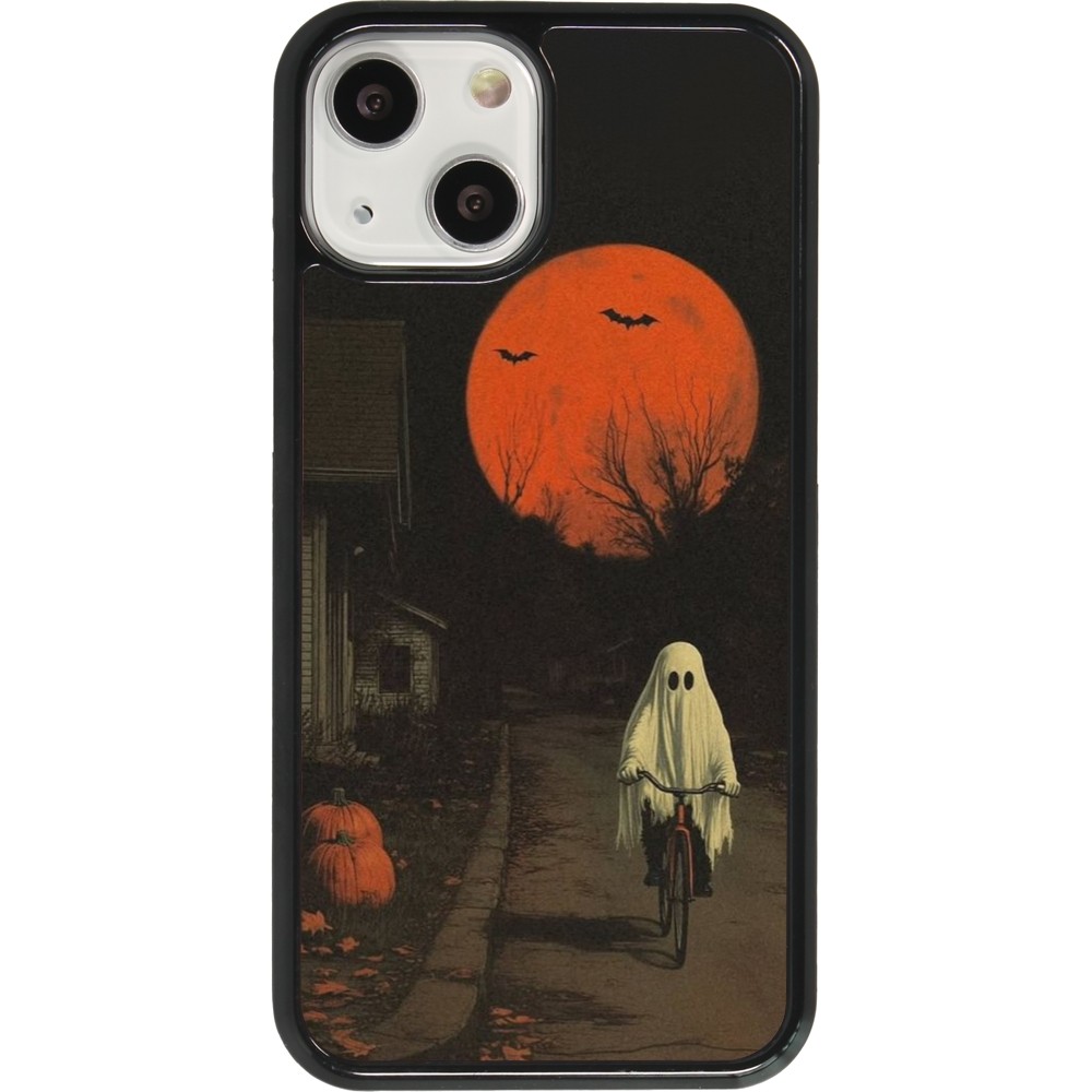 Coque iPhone 13 mini - Halloween 2025 Ghost on a bicycle