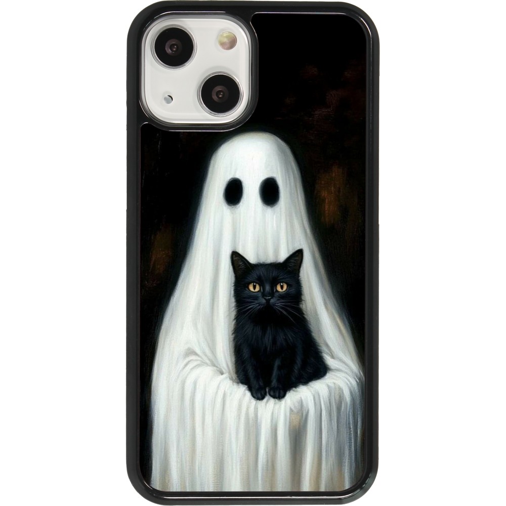 Coque iPhone 13 mini - Halloween 2025 Ghost with black cat