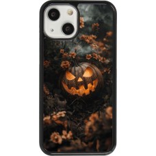 Coque iPhone 13 mini - Halloween 2025 Pumpkin with flowers