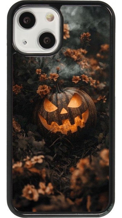 Coque iPhone 13 mini - Halloween 2025 Pumpkin with flowers