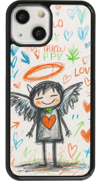 Coque iPhone 13 mini - Little Angel Sketch Love