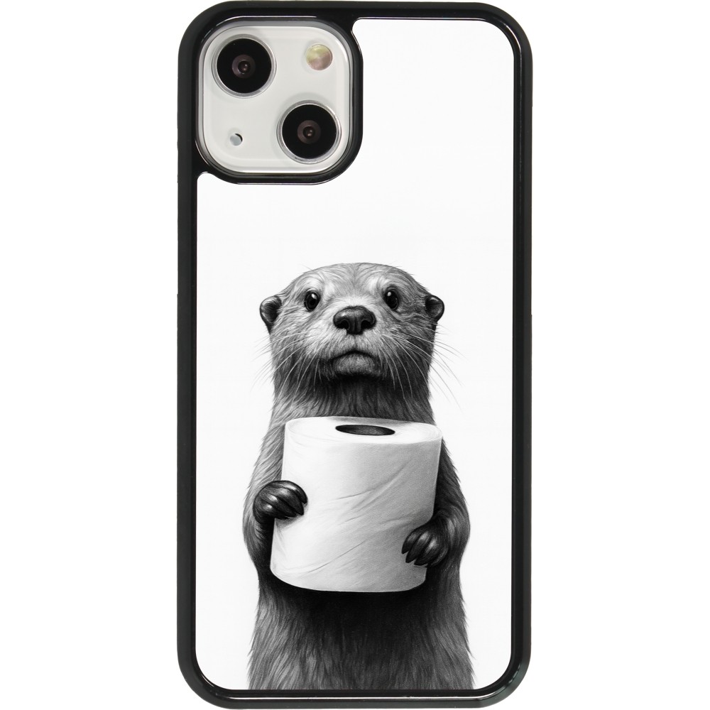 Coque iPhone 13 mini - Loutre papier de toilette