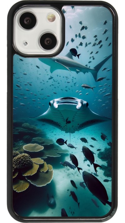 Coque iPhone 13 mini - Manta Lagon Nettoyage