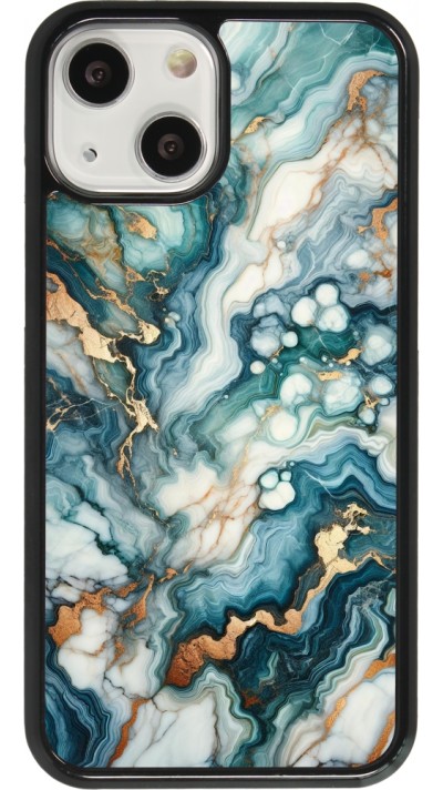iPhone 13 mini Case Hülle - Grüner Blauer Goldener Marmor