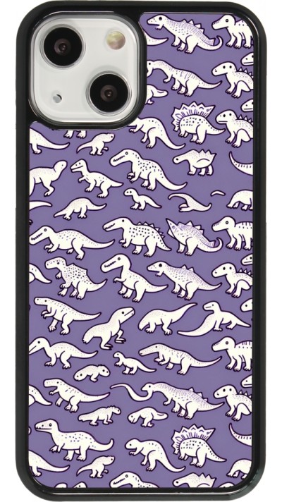 Coque iPhone 13 mini - Mini dino pattern violet