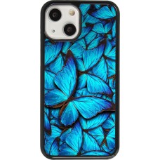 Coque iPhone 13 mini - Papillon - Bleu