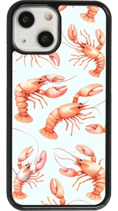 iPhone 13 mini Case Hülle - Muster von pastellfarbenen Hummern