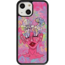 Coque iPhone 13 mini - Psychedelic pink mushroom