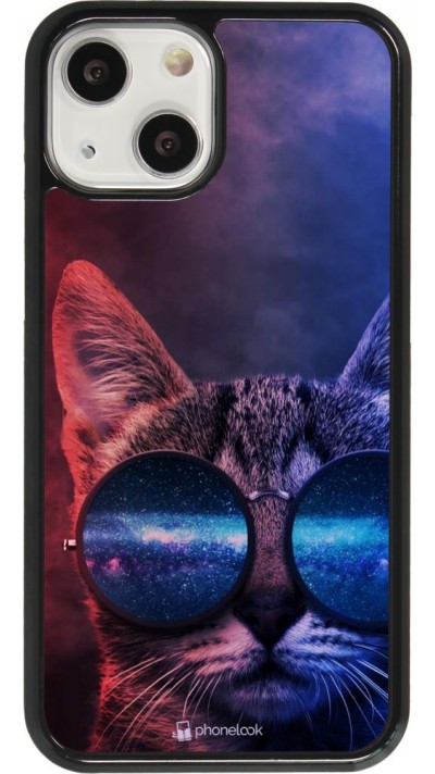 Hülle iPhone 13 mini - Red Blue Cat Glasses