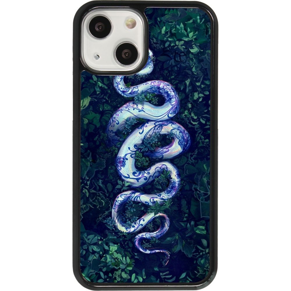 Coque iPhone 13 mini - Serpent Blue Anaconda