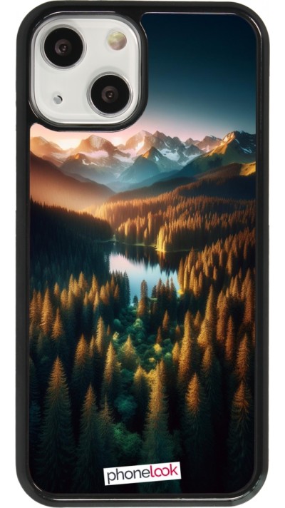 Coque iPhone 13 mini - Sunset Forest Lake
