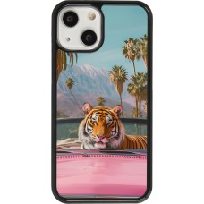 iPhone 13 mini Case Hülle - Tiger Auto rosa
