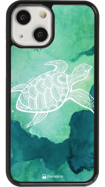 Hülle iPhone 13 mini - Turtle Aztec Watercolor