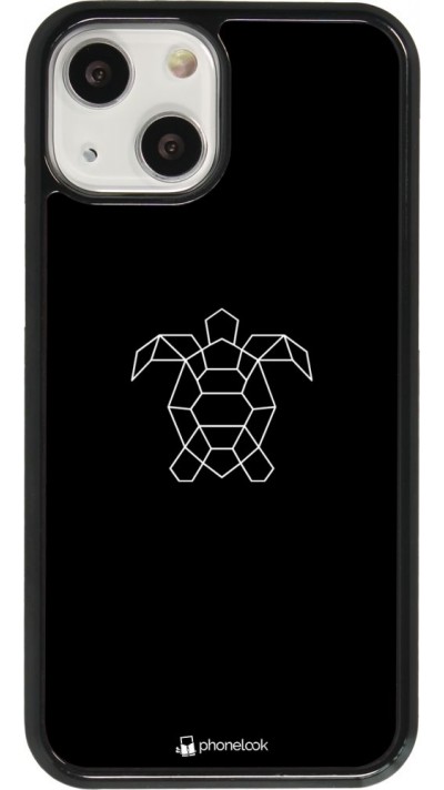 Hülle iPhone 13 mini - Turtles lines on black