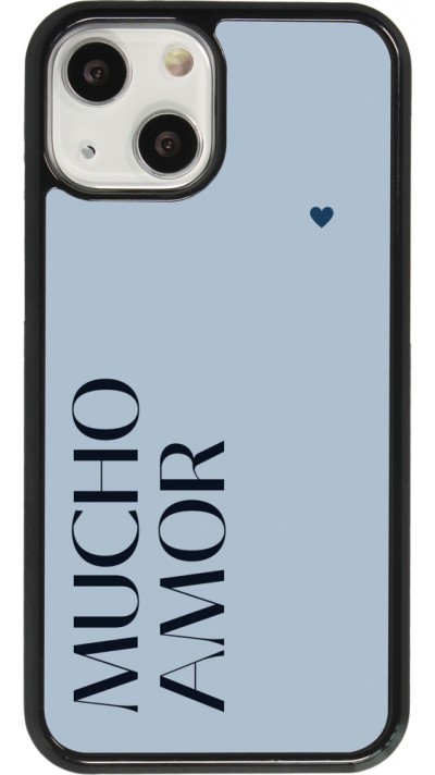 Coque iPhone 13 mini - Valentine 2024 mucho amor azul