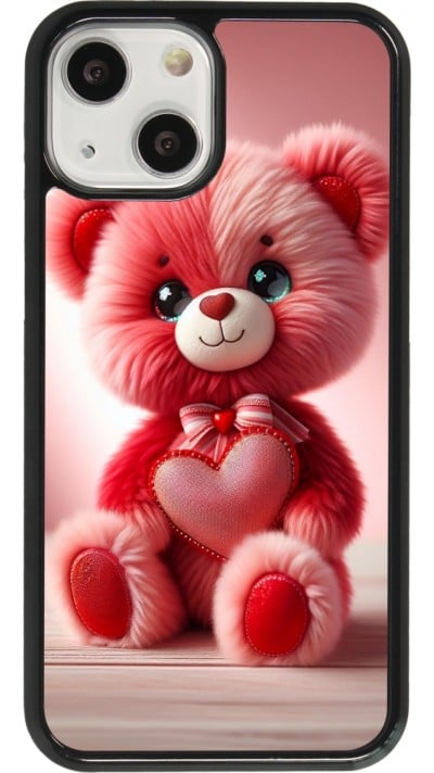 iPhone 13 mini Case Hülle - Valentin 2024 Rosaroter Teddybär